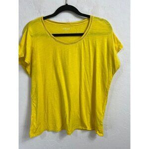Land's End Yellow Cutout detail Spring Yellow SS Tee Sz M (US 10-12)